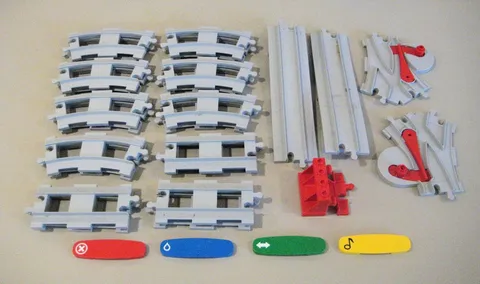 Lego Duplo 29pc Gray Train Track & Action Bricks Parts & Pieces