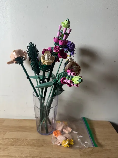 LEGO BOTANICAL COLLECTION FLOWER BOUQUET 10280 - USED LOOSE INCOMPLETE SET