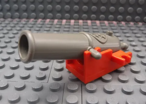 LEGO Pirate Cannon 518 2527 Dark Gray Red Base Castle Fort Lot Minifigure