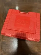 Vintage LEGO 1985 Red Plastic Storage Carrying Case Box Bin 15" x 12" x 4"