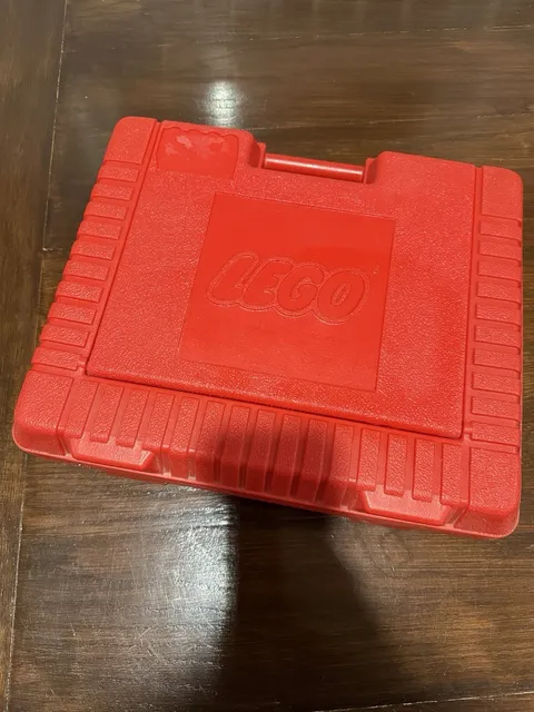 Vintage LEGO 1985 Red Plastic Storage Carrying Case Box Bin 15" x 12" x 4"