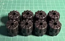 Lego (Part # 2593) Black Medium Hard Plastic Wheels 35mm x 31mm ~ Lot of 8