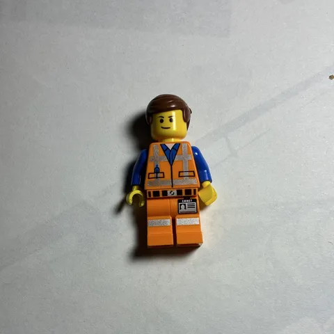 LEGO The LEGO Movie Emmet Minifigure Orange Construction Outfit Brown Hair