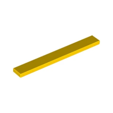 LEGO Briques Pièces 10x Brillant Jaune 1x8 Carreau Plat Mince sans Clou 4189400