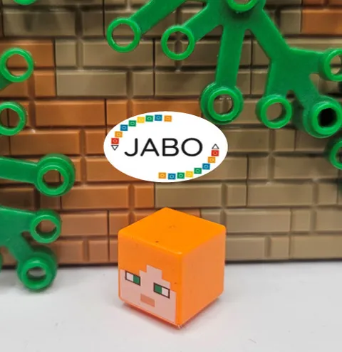 ( S12 / 7 / 4 ) LEGO 19729pb009 Head Modified Cube Minecraft Alex