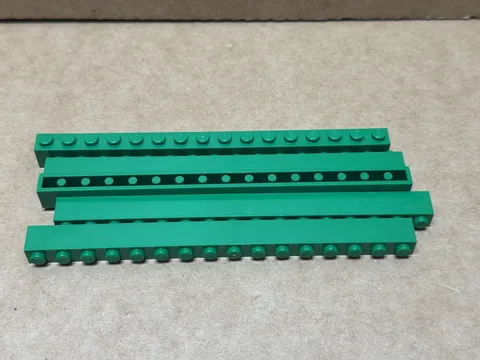 LEGO Parts - Green Brick 1 x 16 - No 2465 - QTY 5