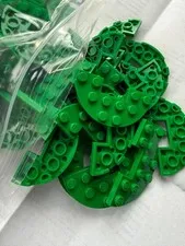 LEGO-NEW -#18646-GREEN-PLATE/ROUND/1/2/3 X 6 W/ HALF CUTOUT-20 PIECE