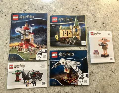 Lot of 5 Harry Potter Lego Instruction Manuals 75980, 76387, 75979, 76400, 76421