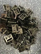 LEGO 48336 Black Plate Modified 1x2 Bar Handle on Side Closed Ends 63 Pieces