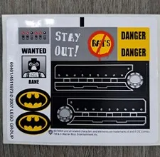 Lego Batman 7787 THE BAT TANK:RIDDLER & BANES HIDEOUT, STICKER SHEET ONLY