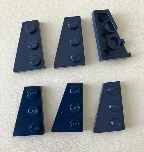 LEGO 6x NEW Wedge/Angle Plate Left 2x3 DARK BLUE #43723