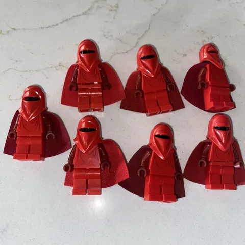 7x LEGO Star Wars Imperial Royal Guard Minifigures Lot Red Capes Dark Red Arms