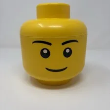LEGO Minifigure Head Large Storage Case Yellow Container Stackable