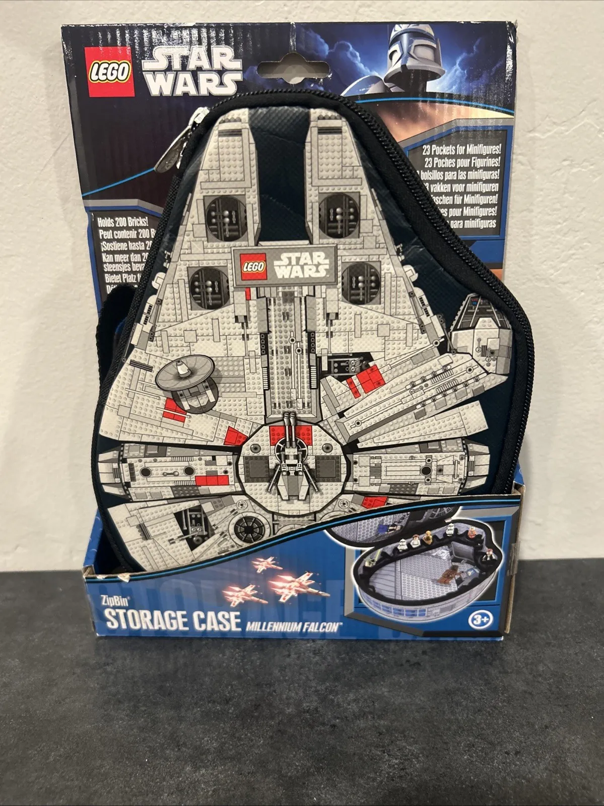 ZIPBIN Lego Star Wars MILLENNIUM FALCON 2011 Storage Case bricks NEW