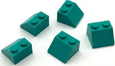 Lego 5 New Dark Turquoise Slopes Sloped  45 2 x 2 Stud Parts