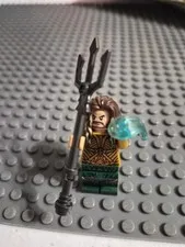 LEGO DC Super Heroes Justice League Aquaman Minifigure w/ Trident & Water
