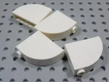 LEGO Lot of 4 White 1x3x2 Curved Top Bricks BP