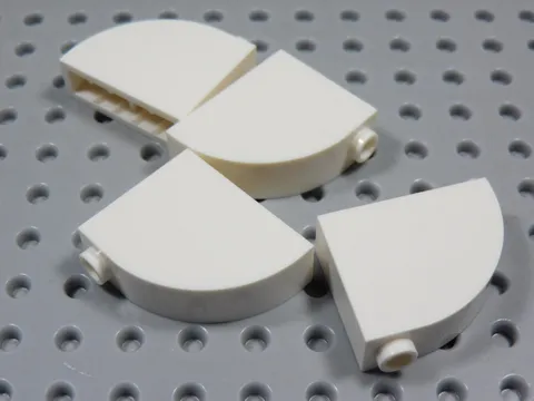 LEGO Lot of 4 White 1x3x2 Curved Top Bricks BP