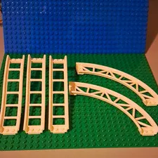LEGO White Roller Coaster Track Pieces Bulk Lot 5 pcs