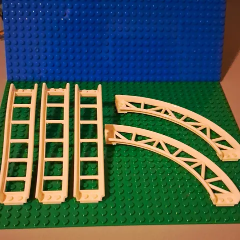 LEGO White Roller Coaster Track Pieces Bulk Lot 5 pcs