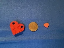 Lego New Red Valentines Day Heart - Pendant Token Charm Necklace 3176 +sml Heart