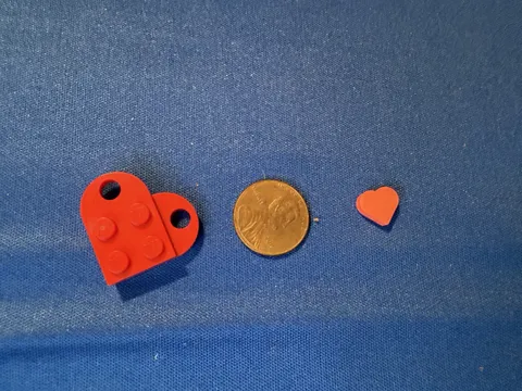 Lego New Red Valentines Day Heart - Pendant Token Charm Necklace 3176 +sml Heart