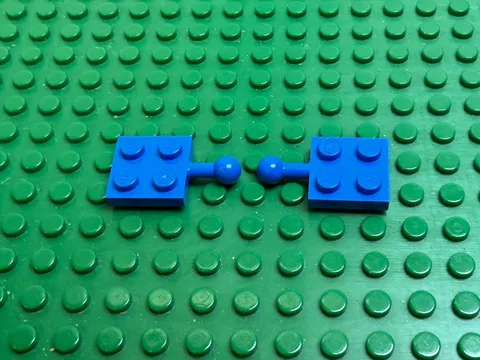 2x LEGO Blue Modified Plate 2 x 2 w/Tow Ball 3538 1793 6983 6091 6098 #3729
