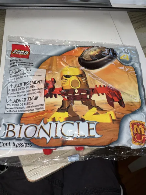 2001 LEGO building Toy “BIONICLE JALA #4” 8 pcs/pzs Distributed By McDonald’s