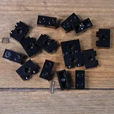 LEGO Black Technic Brick 1x2 with Axle Hole Part No. 32064 31493 Qty 15
