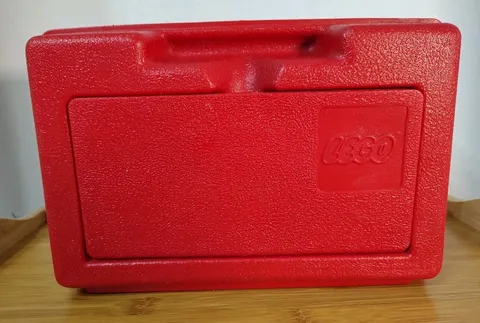 VINTAGE Lego Case Red 7x11 1982  Made in USA Box Carrying Container Hard Plastic