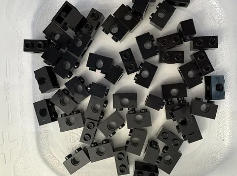 LEGO 50-piece Black 1x2 Technic Bricks with hole 1 x 2 FREEE SHIPPING