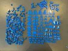 LEGO BULK LOT OF 300 BLUE WEDGE WING PLATES SLOPES INVERTED SLOPES