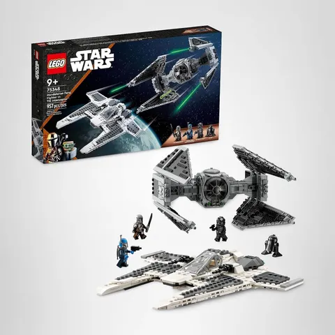 LEGO Star Wars Mandalorian Fang Fighter vs. TIE Interceptor 75348 Building Toy 