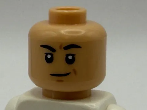 Lego Head Black Eyebrows One Raised Creases And Dimple Smirk
