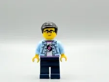 LEGO® Minifig hol372 - Man - Bright Light Blue Jacket
