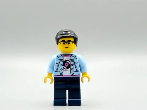 LEGO® Minifig hol372 - Man - Bright Light Blue Jacket