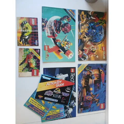 Vintage 90s LEGO Instruction Manuals & Kenner Action Toy Guide Catalog Lot