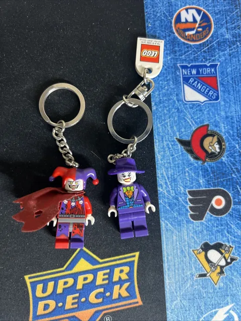 LEGO The Joker/Harley Quinn Minifigure Keychain DC Batman Characters