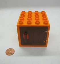 Lego Duplo ORANGE & BROWN GREEN DOOR WINDOW PANE DOOR #2 Building Block 4X4