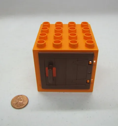 Lego Duplo ORANGE & BROWN GREEN DOOR WINDOW PANE DOOR #2 Building Block 4X4