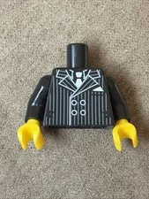LEGO - Minifig, Torso Pinstripe Suit Jacket and White Tie Pattern
