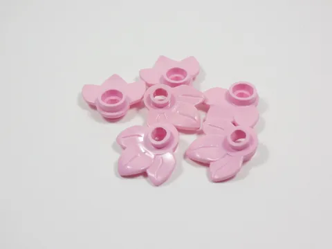 LEGO Lot of 6 Pink Plates w/ 3 Leaves Minifig I2
