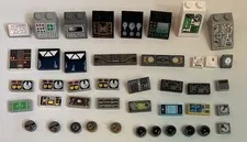 LEGO Lot of 43 pcs Control Panel Space Computer dial gauge printed slope