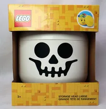 LEGO Smiling Skeleton LARGE Storage Head Container Halloween Decor NEW!