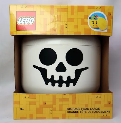 LEGO Smiling Skeleton LARGE Storage Head Container Halloween Decor NEW!
