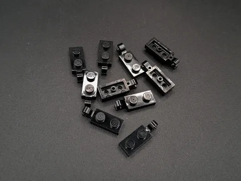 LEGO - 10x - Modified Plate - Modified Plate - 1x2 - Black - 63868
