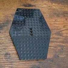 ​LEGO Black Hexagonal Plate 14x18 Modified Lowered 2x4 Bottom 3 Pin Holes 44666