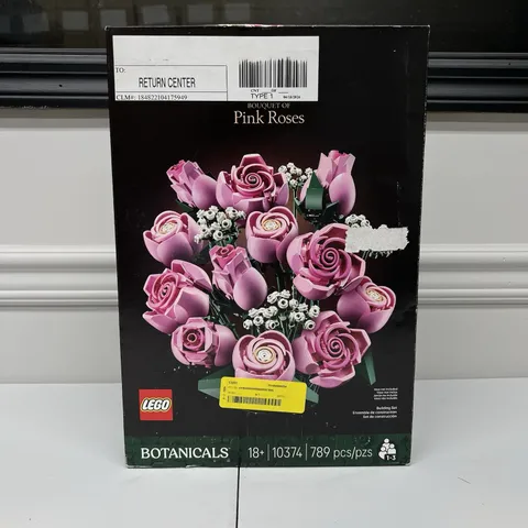 LEGO Botanicals 10374 Bouquet Pink Roses 789 Pcs Damaged Box Partially Unsealed