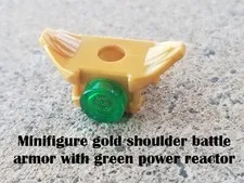 LEGO Minifigure Gold Shoulder Battle Armor With Green Power Reactor