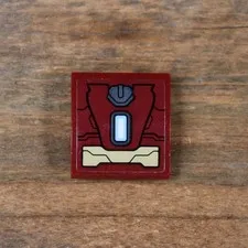 LEGO Dark Red Slope Curved 2x2x2/3 Dark Red and Gold Armor Plates 15068pb268